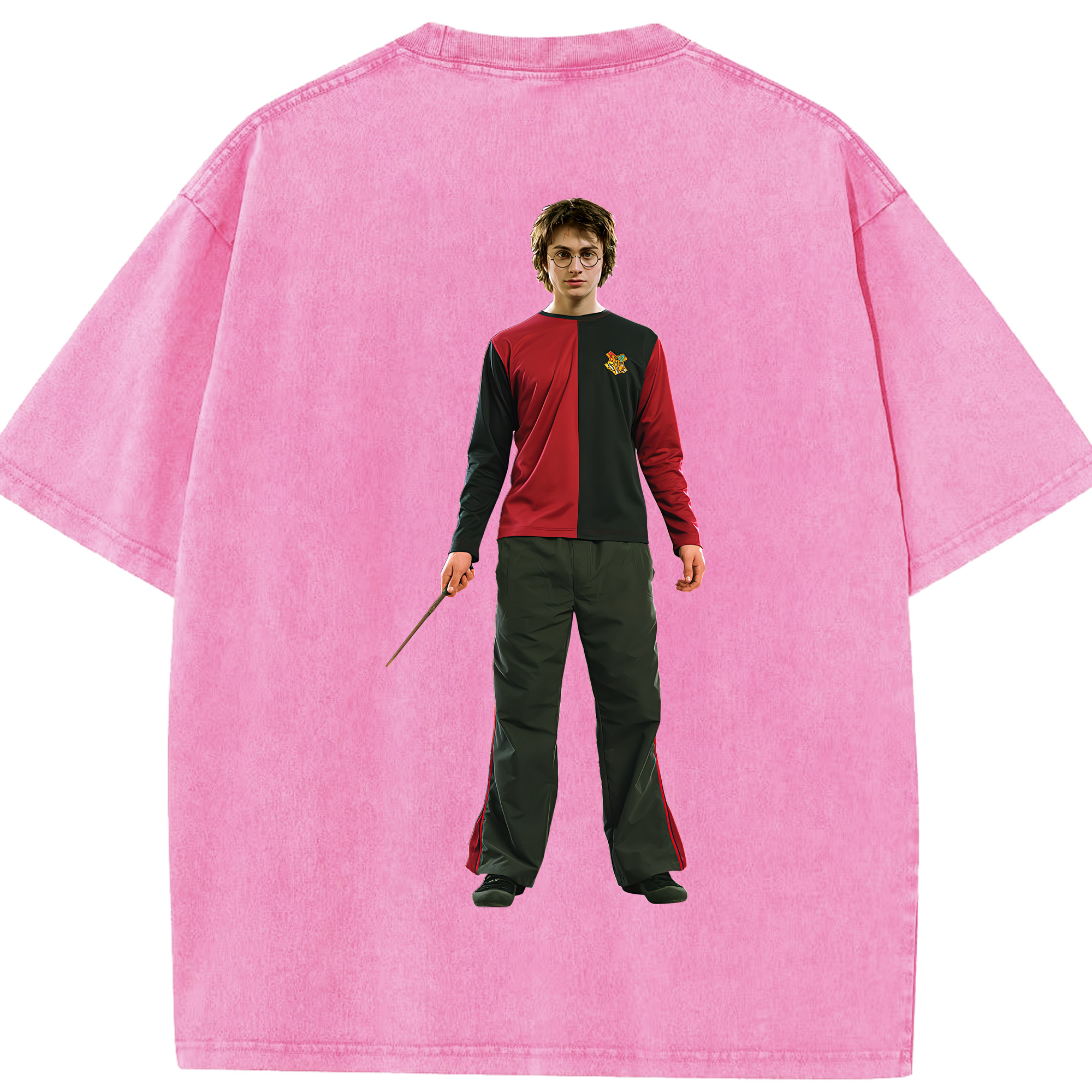 （画像用） Harry Potter ハリー・ポッターシリーズ 綿100% ヴィンテージ風 半袖Tシャツ（背面プリント）